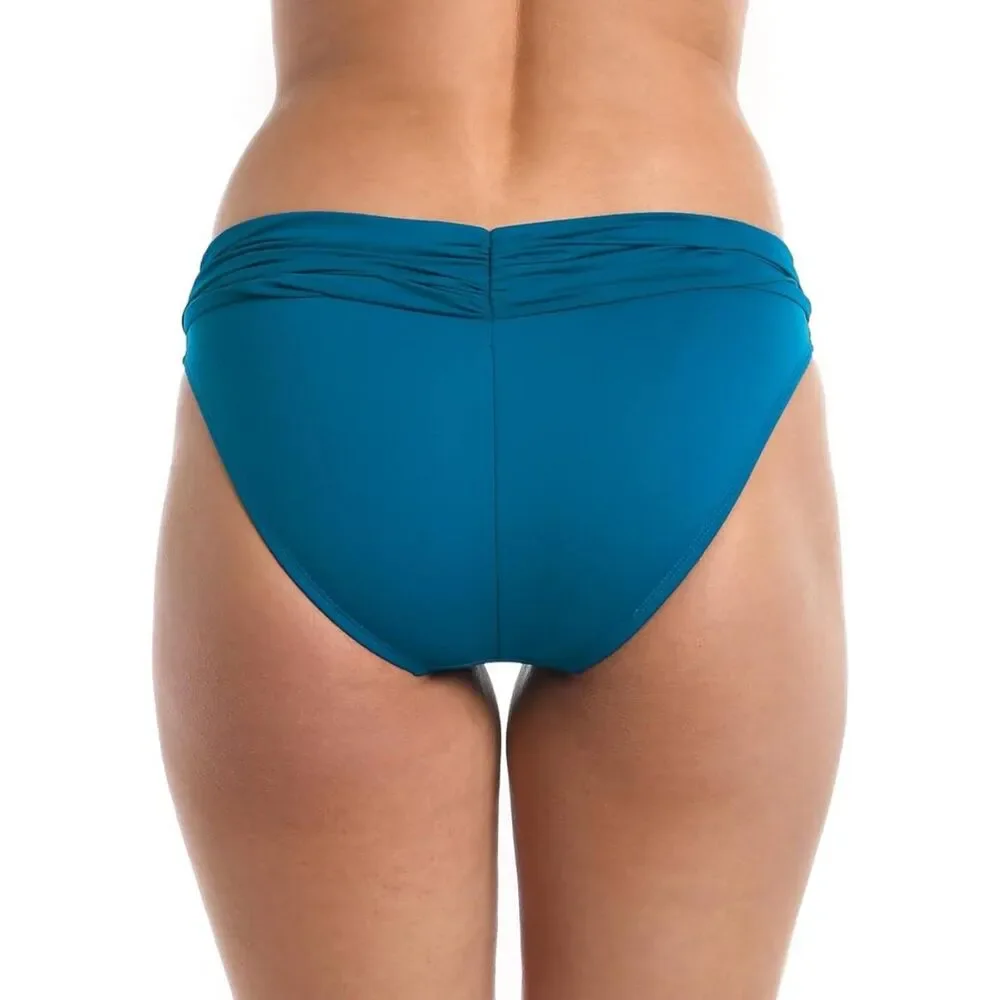 NWT La Blanca Island Goddess Bandeau Tankini Top Hipster Bottom Size 6 Blue